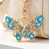Keychain Pendant Sparkling Rhinestones Butterfly Design Key Chain with Lobster Clasp Backpacks Car Bags Decorative Accessory