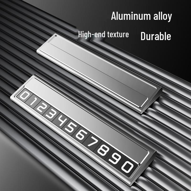 High-End Alloy Hidden Temporary Phone Number Plate for Car Parking