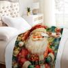 1pc Marry Christmas Blanket Santa Claus Print Smooth Flannel Blanket for Home Living Room Bedroom Decor New Year Christmas Gift