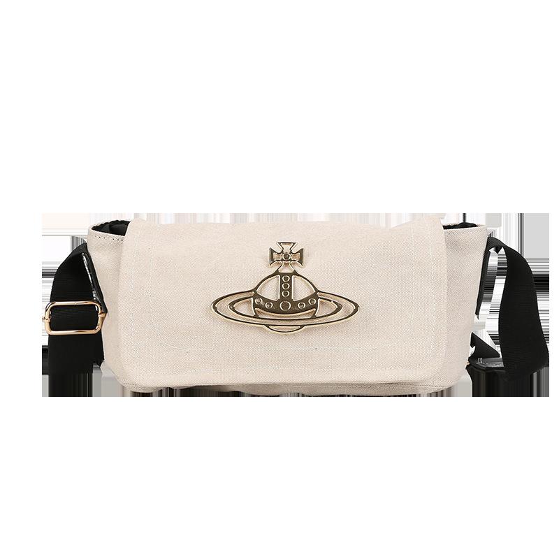 

Королева Мать Запада 2025 холщовая нишевая дизайнерская ленивая летняя большая вместимость высококлассная сумка-тоут через плечо для женщин 30*15*20 белый