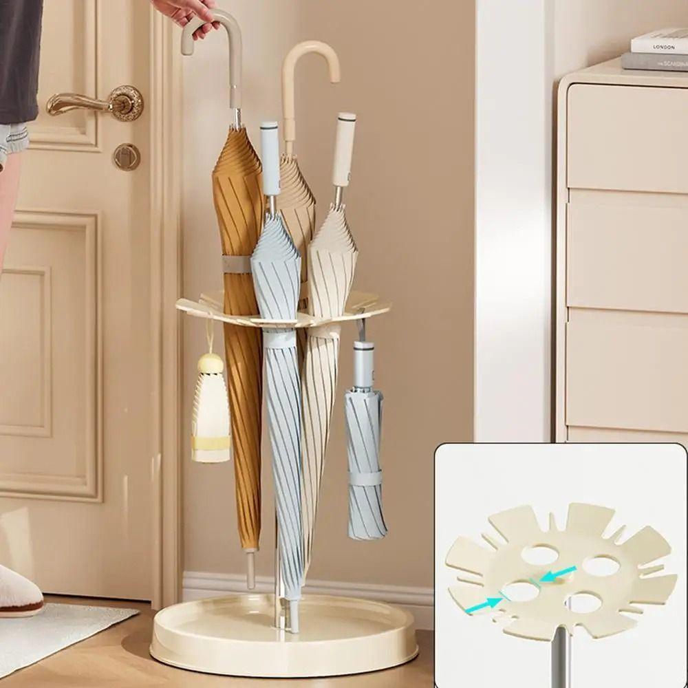 Rustproof Steel Umbrella Storage Rack Moisture-Proof Tray Floor Standing Umbrellas Holder Large Capacity Multi-Hole