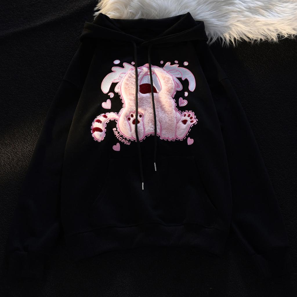 Ladies Fashion Casual Long Sleeve Round Neck Hoodie Pullover Top With  Pockets