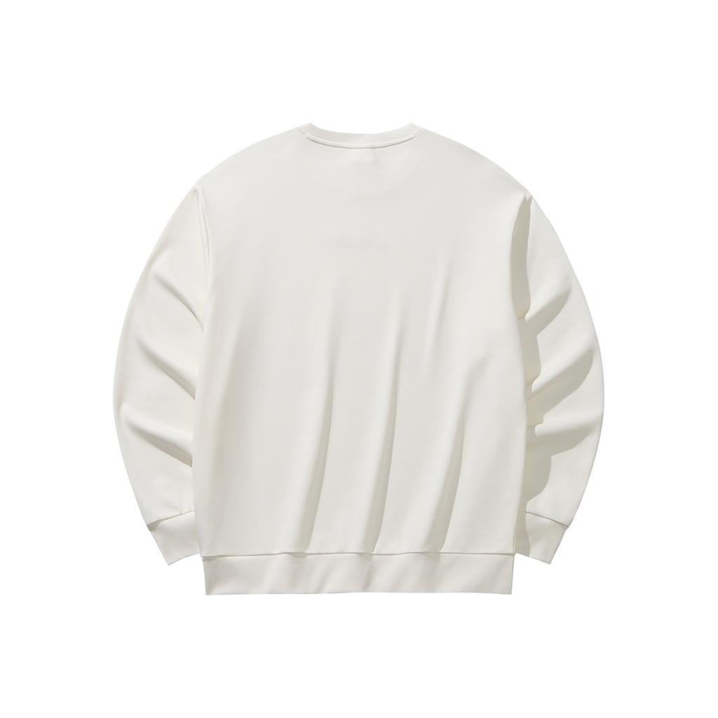 Anta Lifestyle Series Fashion Casual Loose Comfortable Campus Versatile Sports Pullover Top Casual Couple Sweatshirt Unisex Tops White 972618704-3