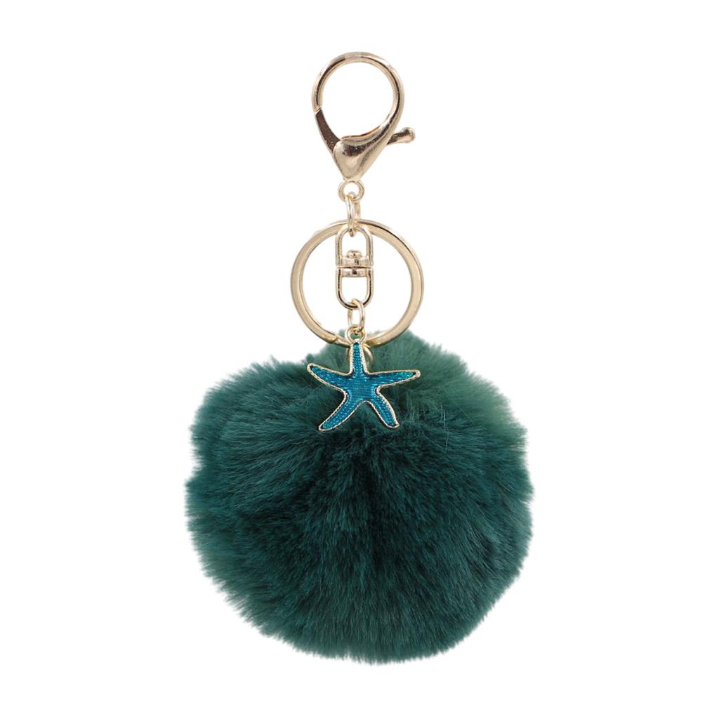 Soft Plush Starfish Keychain Accessory Durable Starfish Furry Sphere Keychain Key Chain Accessory for Fashion Lovers