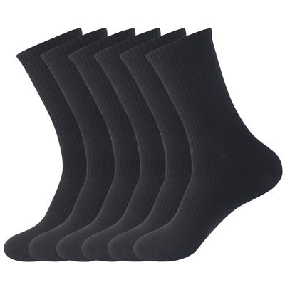 Men's Double Tough Cotton Socks Soft Moisture-wicking Socks 6-Pair Pack