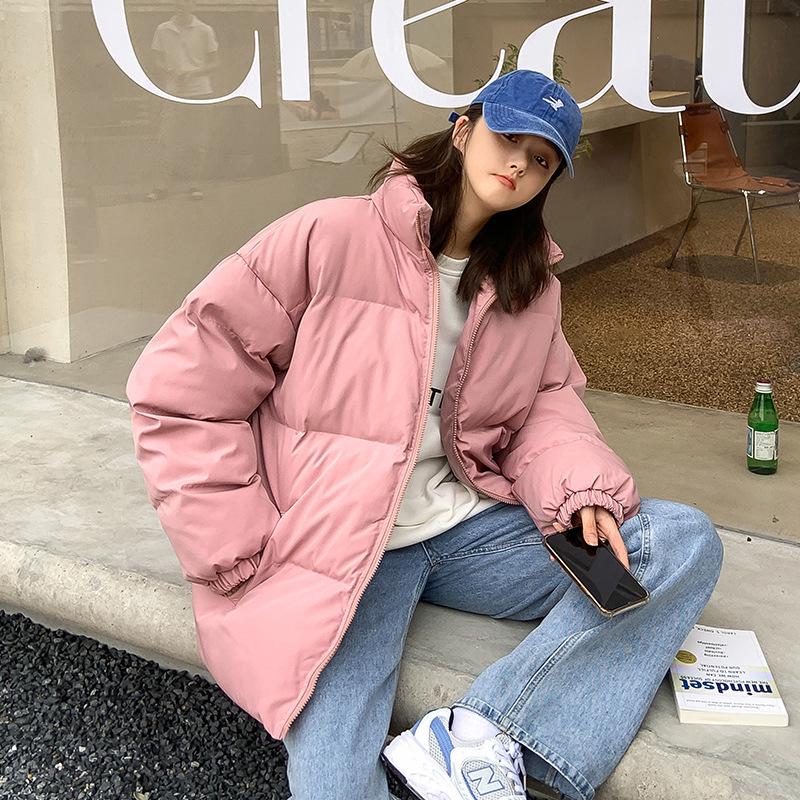 Unisex Solid Color Cotton Padded Jacket, Winter 2024: Thick, Warm Sports Casual Coat