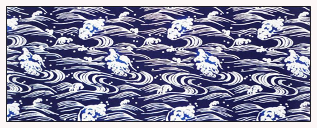 Tenugui Made in Japan Rough Waves Niwa-zome (hand towel) - Chu-dyed, 100% cotton, -