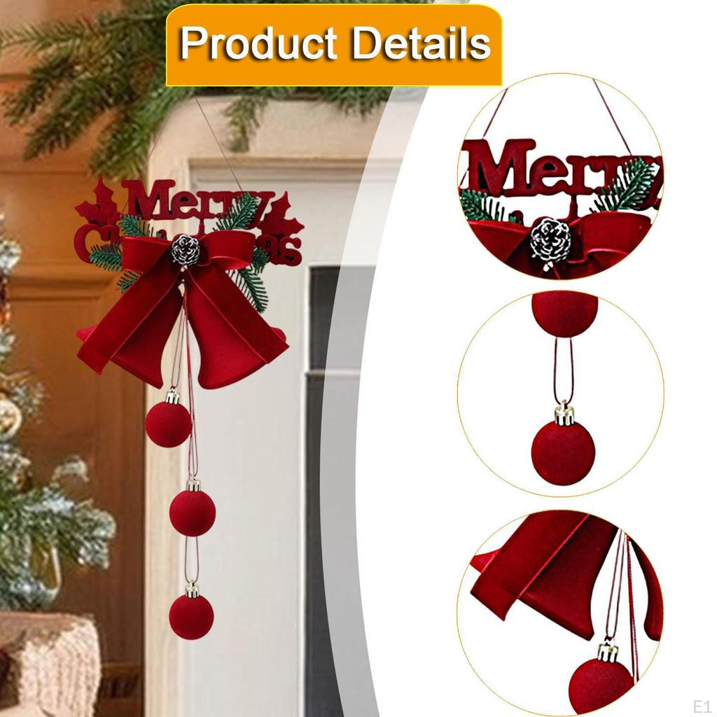Christmas Bell Ornament Pendant Flocking Xmas Tree Decor for Party Favors Anniversary Holiday