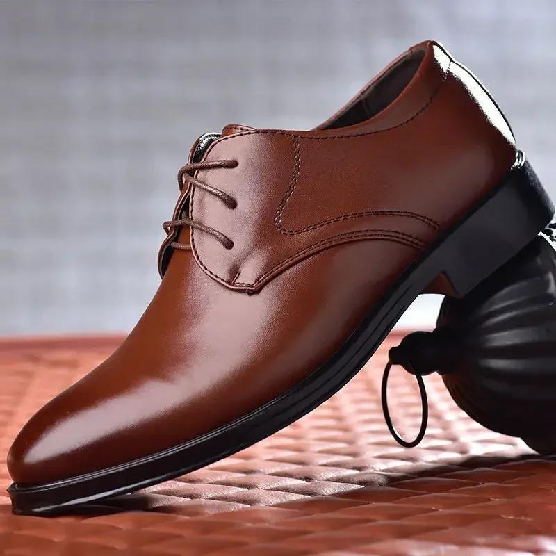 Fashion Social Shoe Male Spring Autumn Office Pointed Toe Men's Formal Shoes Low Price Cheap Liquidation Clearance Elegant and Classic