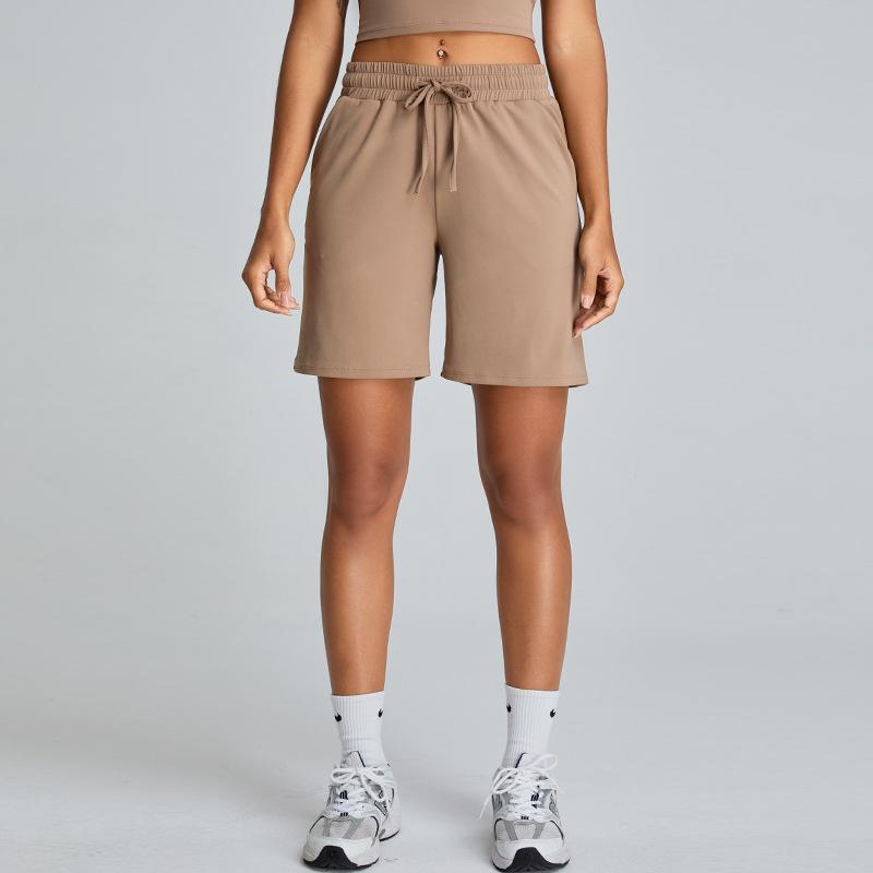 

Новые легкие и свободные повседневные шорты для йоги женские брюки для фитнеса на кулиске для бега на открытом воздухе дышащие и быстросохнущие XL коричневый