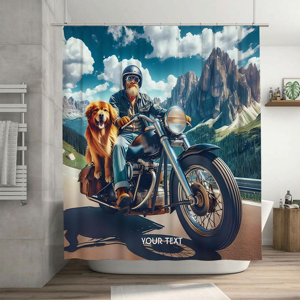 Tenda da Doccia per Moto Vintage Stile Rustico Country, Perfetta per l'Arredo del Bagno Personalizza Oggi con il Tuo Testo o Design #H