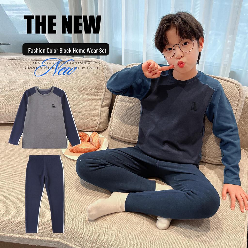 Jungen 2025 Deutscher Samt Pyjama Set – Warme Winter-/Herbst-PJs für große Kinder