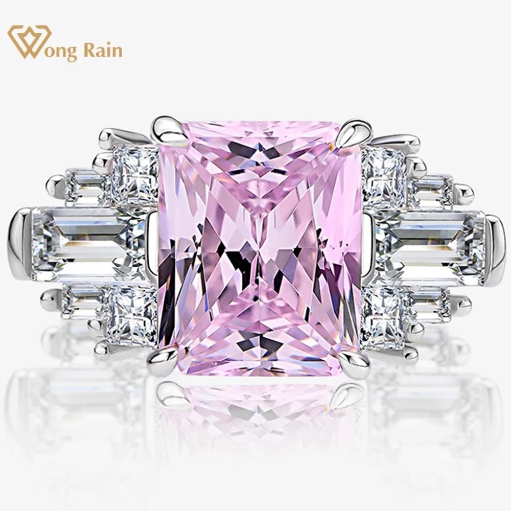 

Wong Rain, 100% стерлинговое серебро 925 пробы, измельченный лед, 4CT AAAAA, цирконы, драгоценный камень, обручальное кольцо для женщин, подарок, Прямая доставка US 6 белый