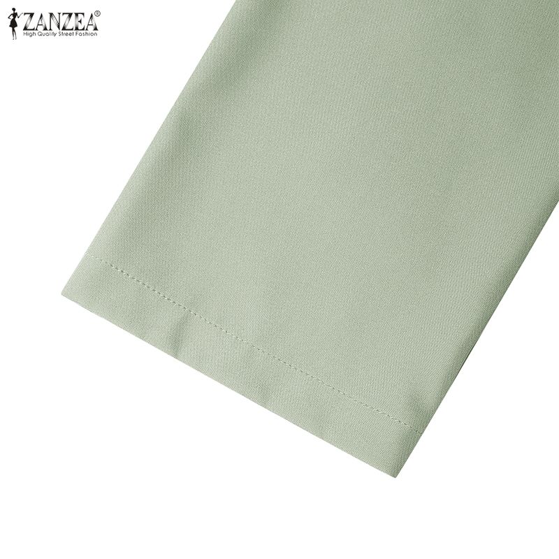 ZANZEA Women Casual Turn Down Collar Long Sleeve Loose Long Shirt Dress