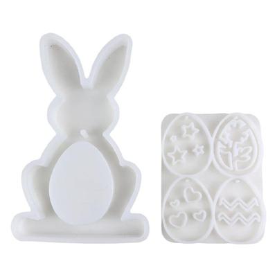 Moule en Silicone Facile à Utiliser Pour Concevoir des Ornements Lapin et des Anneaux Suspendus Ornement Œuf Pour la Fabrication de Bijoux