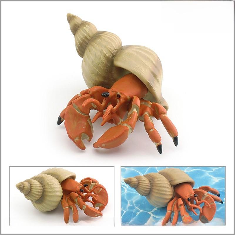 Simulation Marine Animal Pvc Hermit Crabs Sculpture For Kids Learning And Decorative Collection