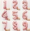 16-Zoll Roségold Aluminiumfolie Zahlenballons (0-9) für Geburtstage & 100-Tage-Partys