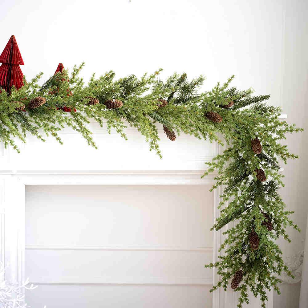 Forest Style PE Christmas Wreath for Door Hanging Decor