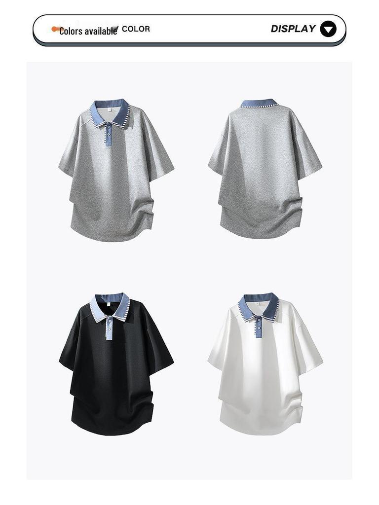2026 Summer Men's Short-Sleeve Polo Shirt, American Style, Versatile Two-Piece Design
