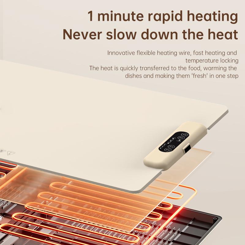 Elektrisches Warmhaltetablett mit einstellbarer Temperatur, faltbarer Speisenwärmer aus Silikon, schnelles Aufheizen für Buffets zu Hause, Restaurants
