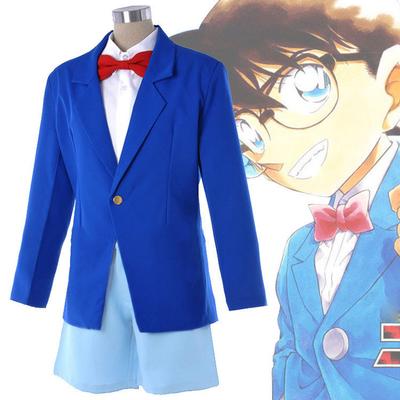 Scione Anime Cosplay Kostüm Detektiv Conan Komplettset 5-tlg. Cosplay Kleidung Blaue Uniform