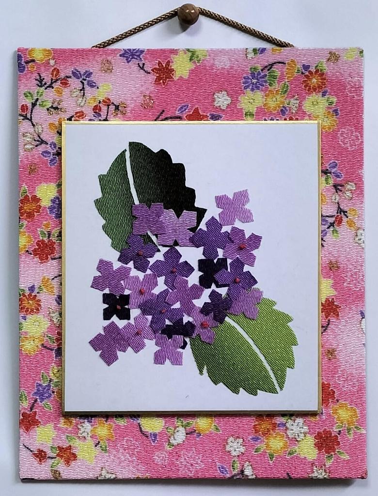 Collage Colored Paper Handmade Kit Chirimen Collage "Hydrangea"