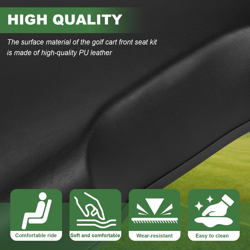 Golf Cart Front Seat Bottom & Backrest Assembly Seat Bottom and Back Cushion Set Compatible for EZGO RXV 2008-up Models