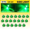 3/4" Strobe+Steady Marker Light Green LED Side Clearance Flash Warning Lamp 20Pc