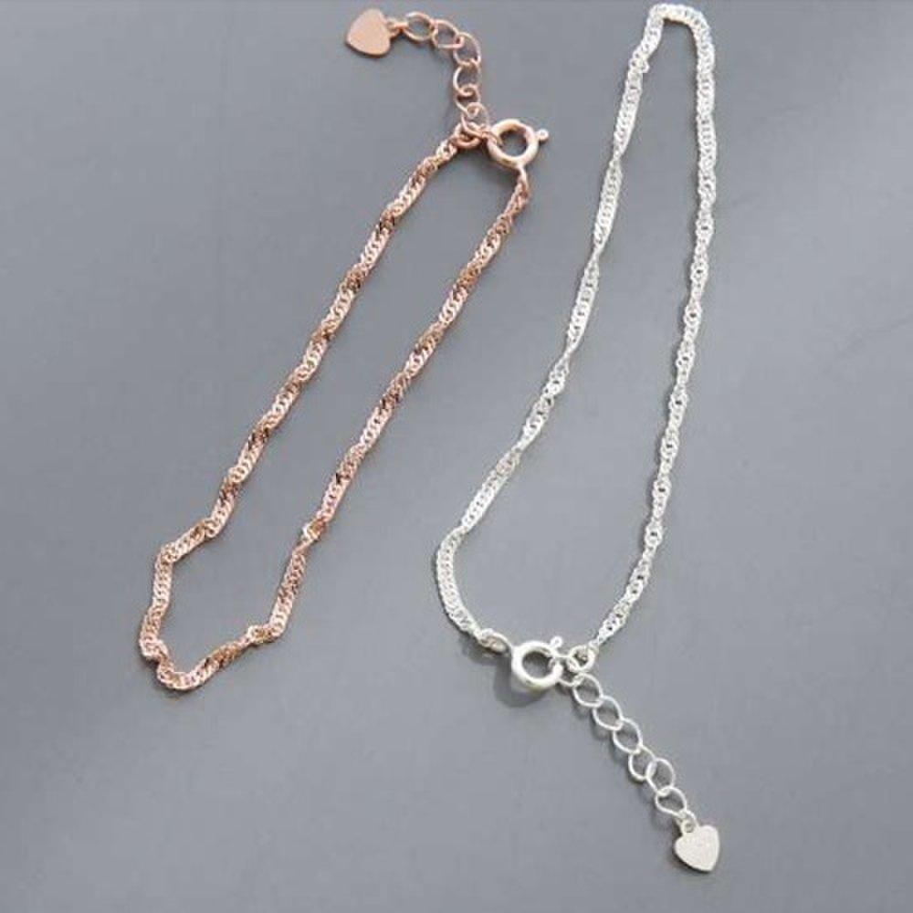

[As Little] Full 925 Silver Wave Chain Twist Bracelet_Unplated