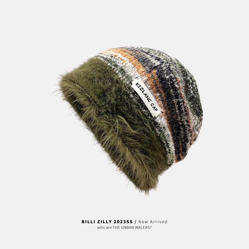 Maillard pile hat children winter big head circumference showing face small wool hat warm confinement hat bag head knitted cold hat