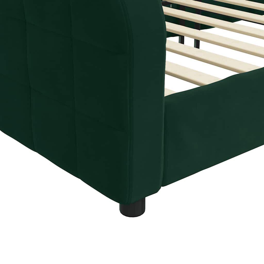 Vidaxl Sofa Z Funkcją Spania, Ciemnozielona, 100X200 Cm, Aksamitna