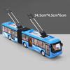 Electric Tourist Toy Traffic Trackless Bus Alloy Passenger Car Model Metal Double Section City Bus Model Sound Light Kids Gifts
