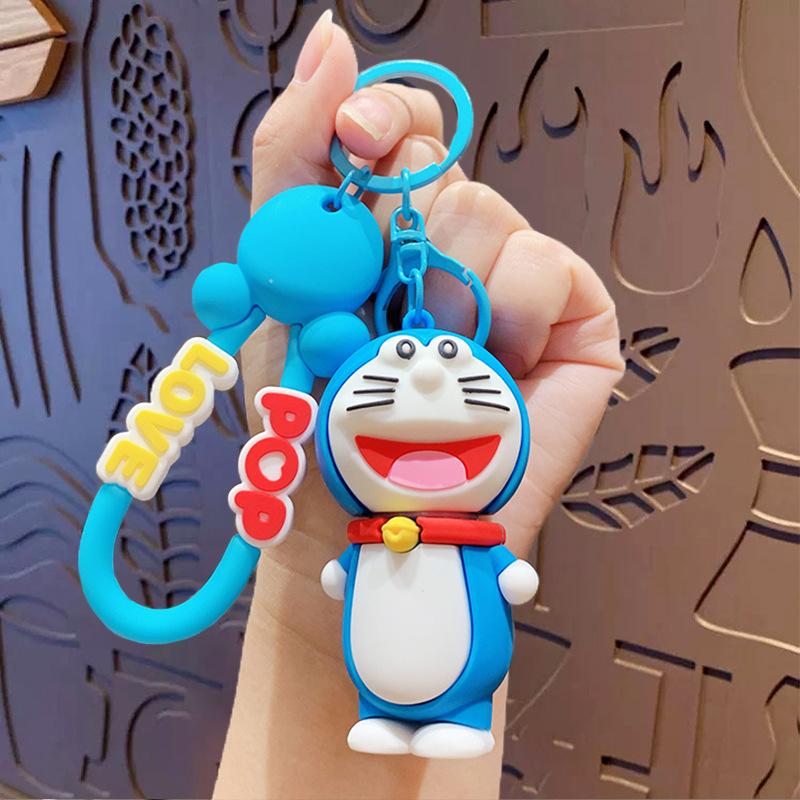 Cute Cartoon Bear Lip Balm Keychain Creative Car Bag Pendant Lovely Doll Key Ring Small Gift