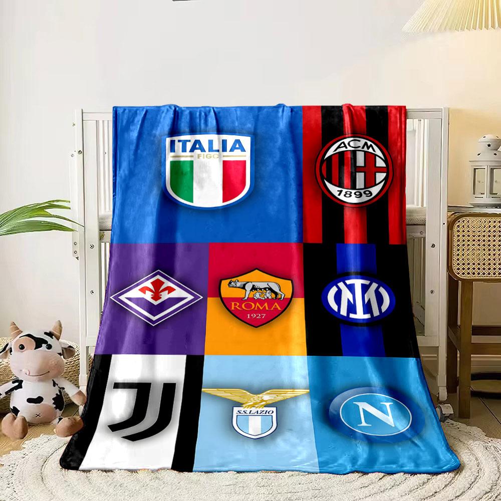Italian Football Club Logos Blanket print blanket soft and cozy perfect for the living room bed sofa or a nap,gift