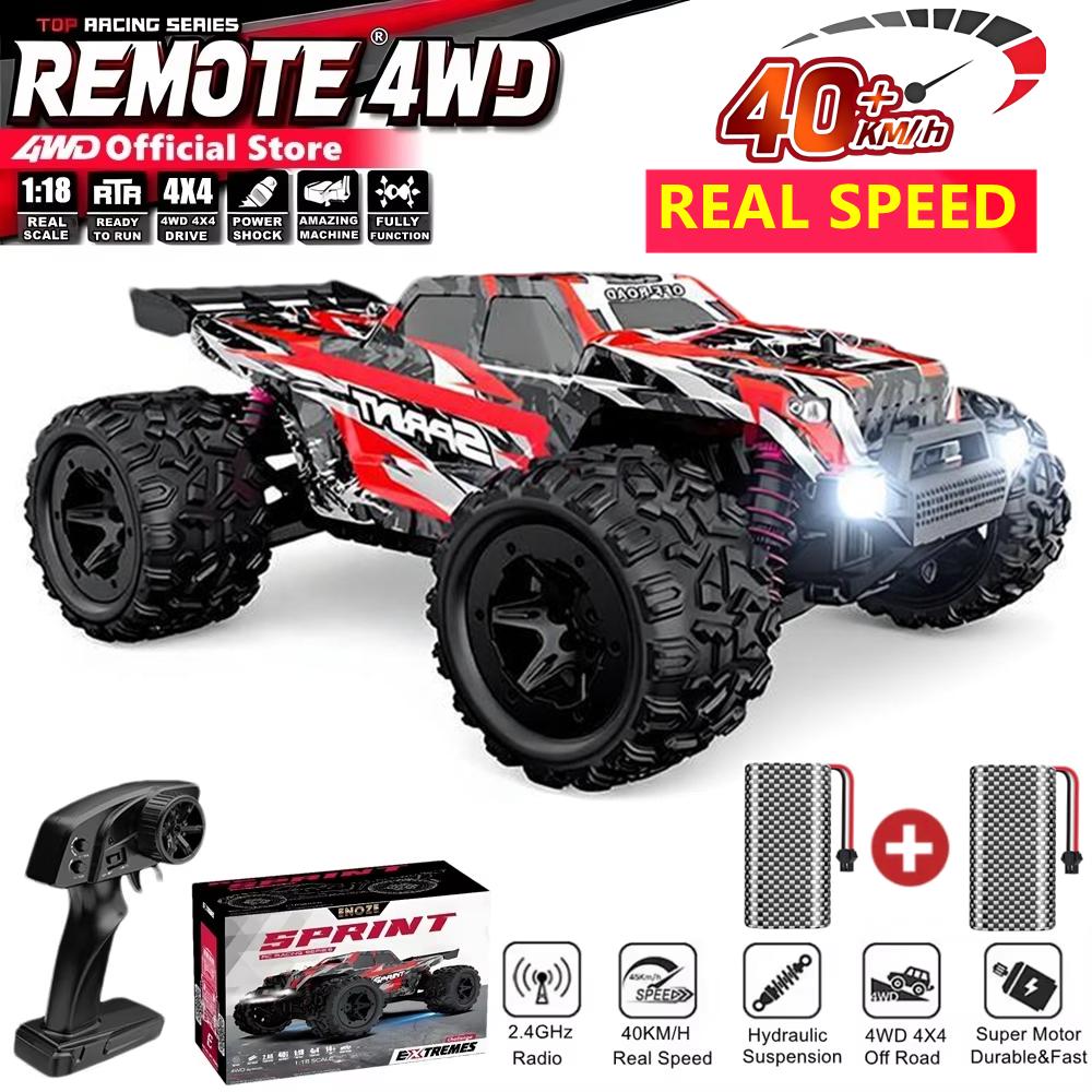 Remote Control Car 4X4 Off Road Monster Truck All Terrain RC Cars 40KPH High Speed 4WD Electric Vehicle Toy Gift for Kid Adult