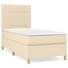 3142318 vidaXL Lit à sommier tapissier avec matelas Crème 100x200 cm Tissu