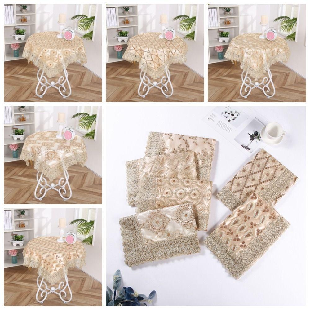 

with Lace Hem Table Cover Washable Table Decor Cloth European Style Tablecloth Kitchen