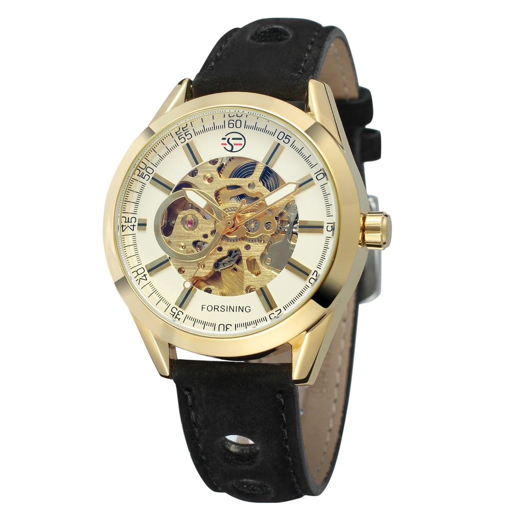 Forsining Wind Men'S Fashion Casual Hollow Mechanical Movement Watch Automatic Mechanical Watch