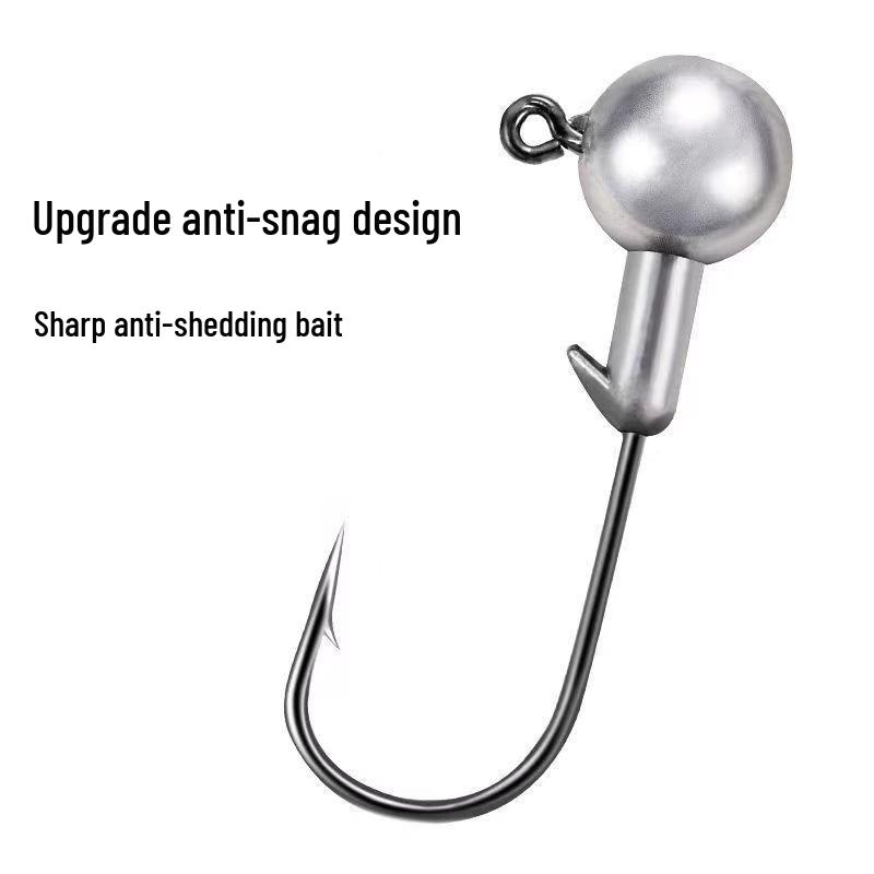 Lead Head Hook Anti-Snag 50pcs Micro Lure Soft Bait T-Tail Bass Perch Bottom Fishing Hooks - Reinforced Version