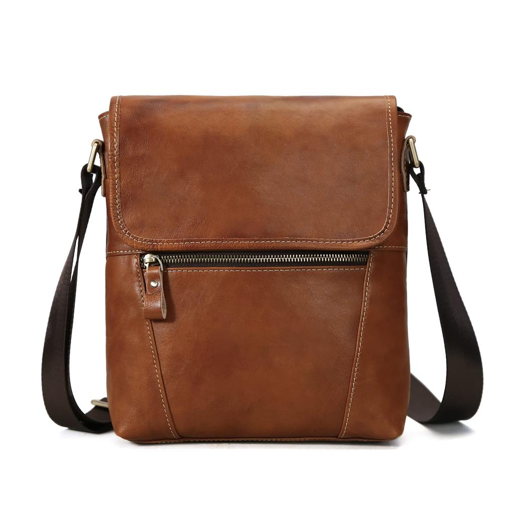 Morsut Genuine Leather Shoulder Bag for Popular Leather Shoulder Fits Perfect for Casual and Outdoor Activities Men, Bag, 11-inch iPad, Cycling,
