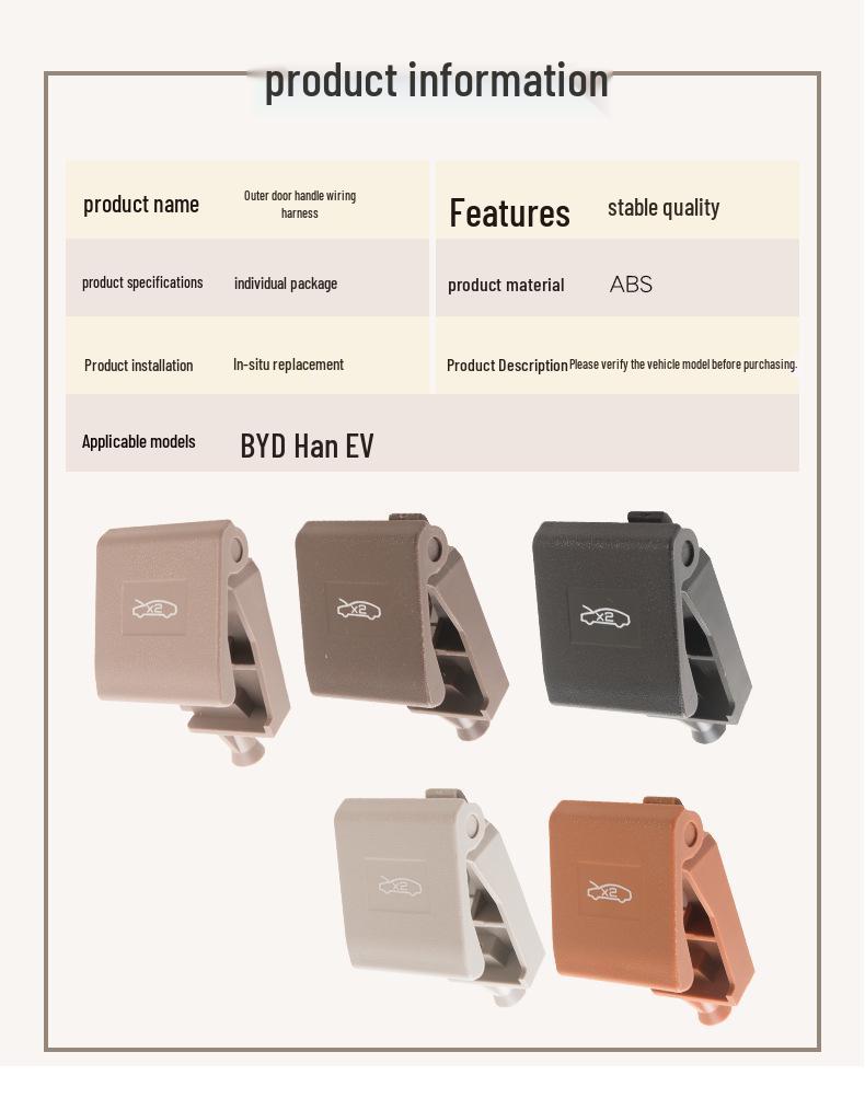 BYD Han EV/DMI Front Hood Release Handle & Cable Buckle