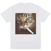 Funny Smoking Cigarette Cat Meme Graphic Tshirt Unisex Fashion Vintage Tshirt Loose Casual Unisex Streetwear Female Clothes Top