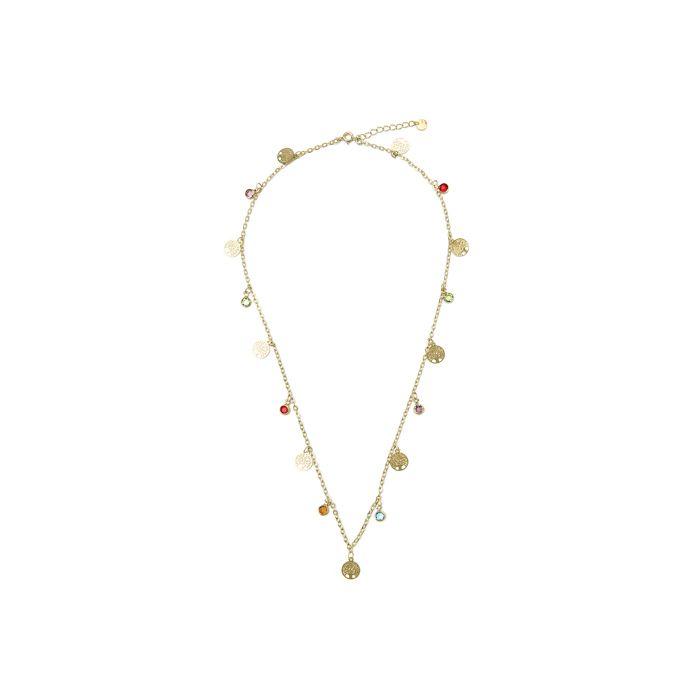 Collier - LUXENTER - Shapio - Argent 925 - Or jaune 18k - Zircon cubique multicolore