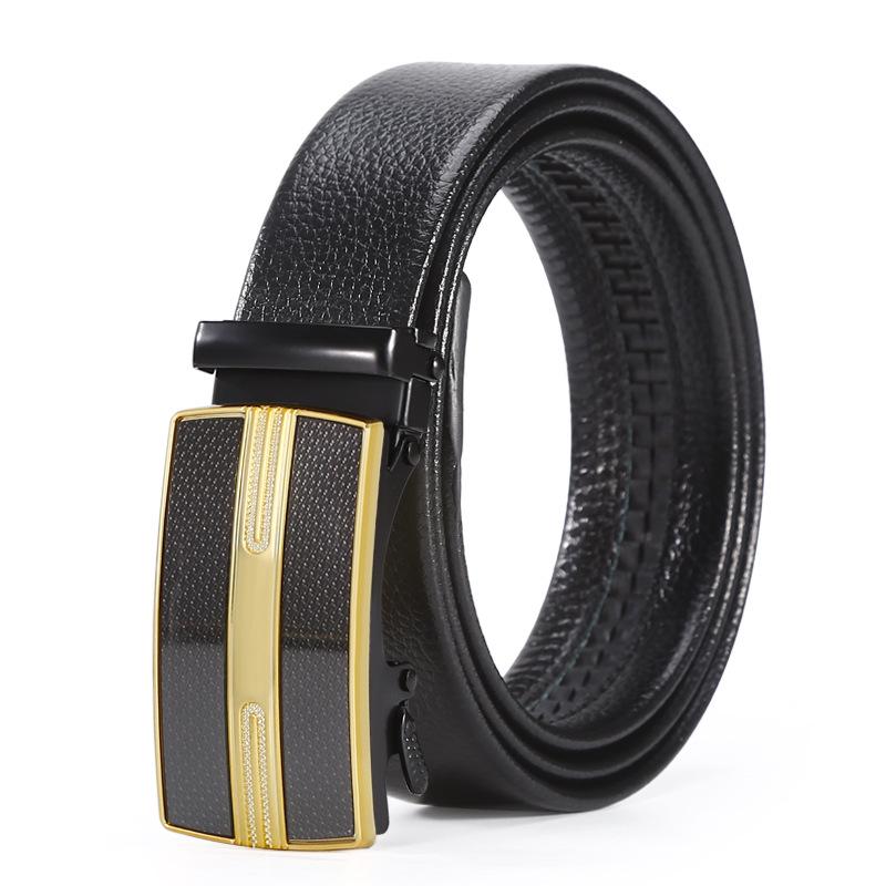 Herren Litschi Muster Automatik Schnalle Business Gürtel