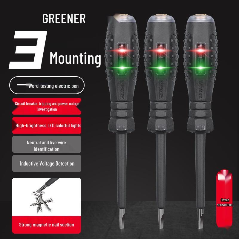 Green Forest Electrician Test Pen: Broken Wire Detector & High Torque Screwdriver
