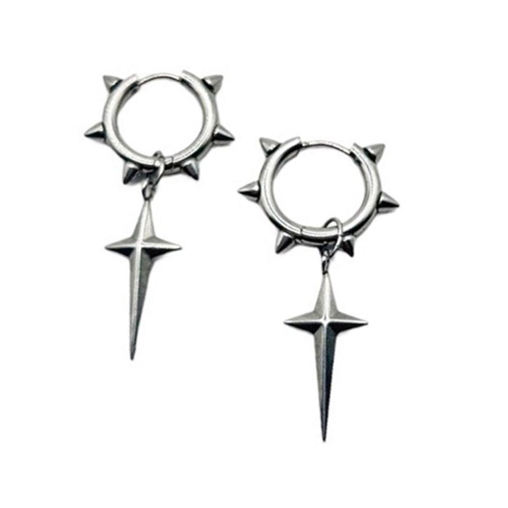 Stainless Steel Ear Rings Unique and Personalized Crucifix Pendant Earrings Adornment Delicate Cone Adorned Ear Rings