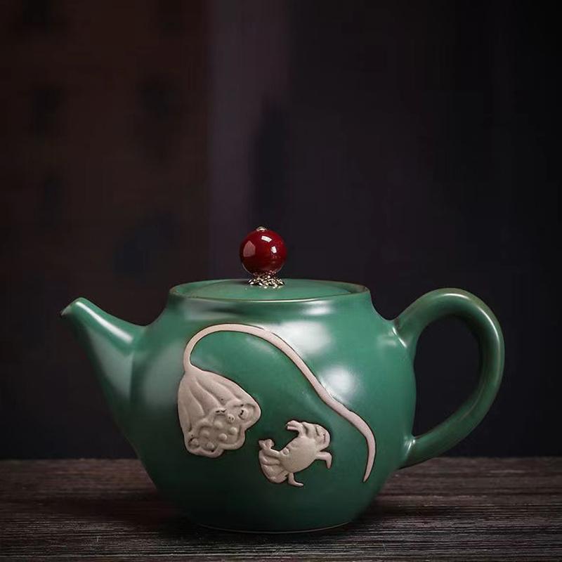 Ceainic ceramic din agat în stil nou pentru ceai, ceainice, set de cești pentru ceai Puer, articole de ceai, ceainic încălzit, cană chinezească, serviciu, ceremonie, bar din argilă