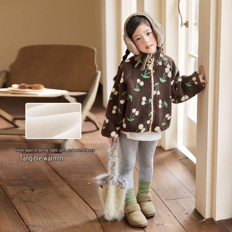 LUSON Okids Toddler Girls Fleece-lined Leggings 110