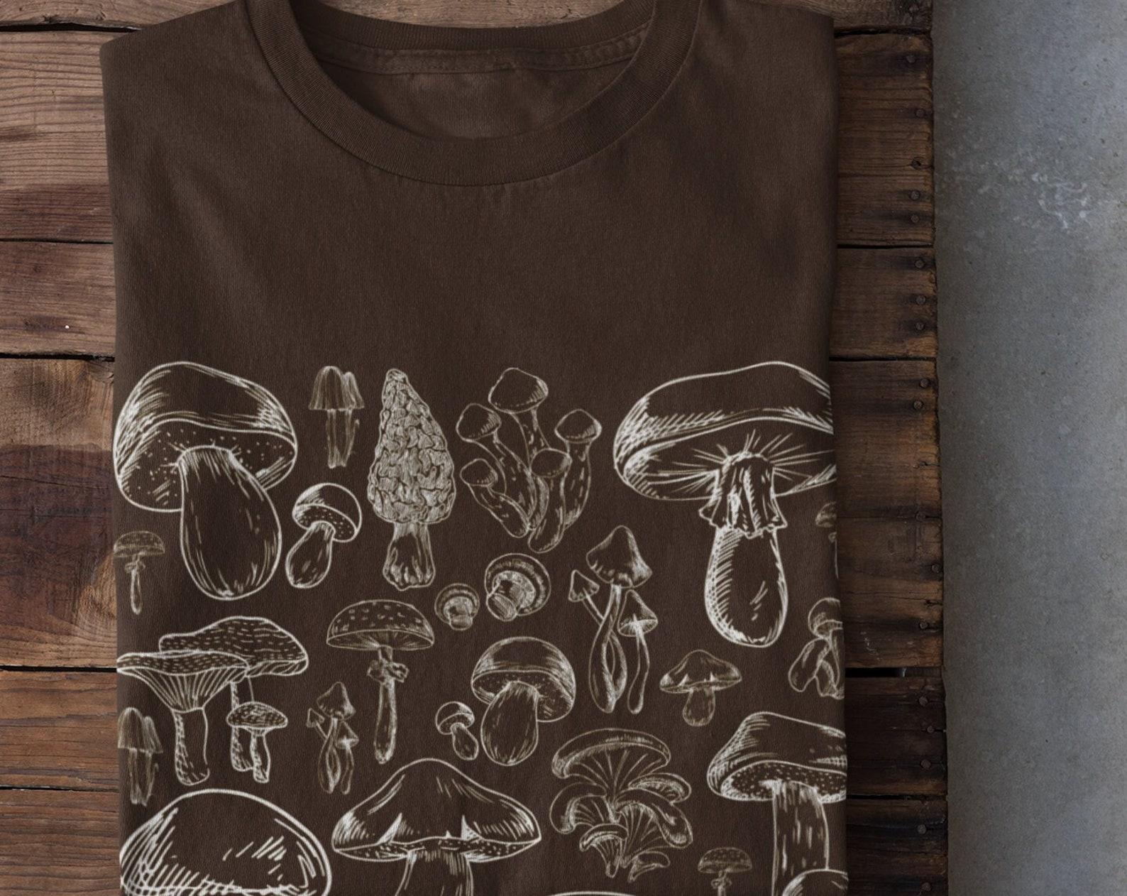 Mushroom Tshirt, Foraging Shirt, Grunge Clothing, Cottagecore Shirt, Mushrooms Shirt, Fungi T-shirt, Goblincore Shirt, Foraging Gifts 2XL