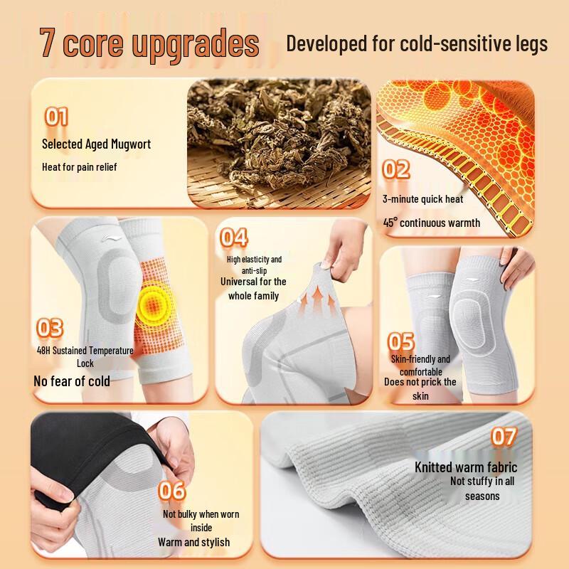 Li-Ning Mugwort Warm Joint Support Knee Brace (Pair) XL